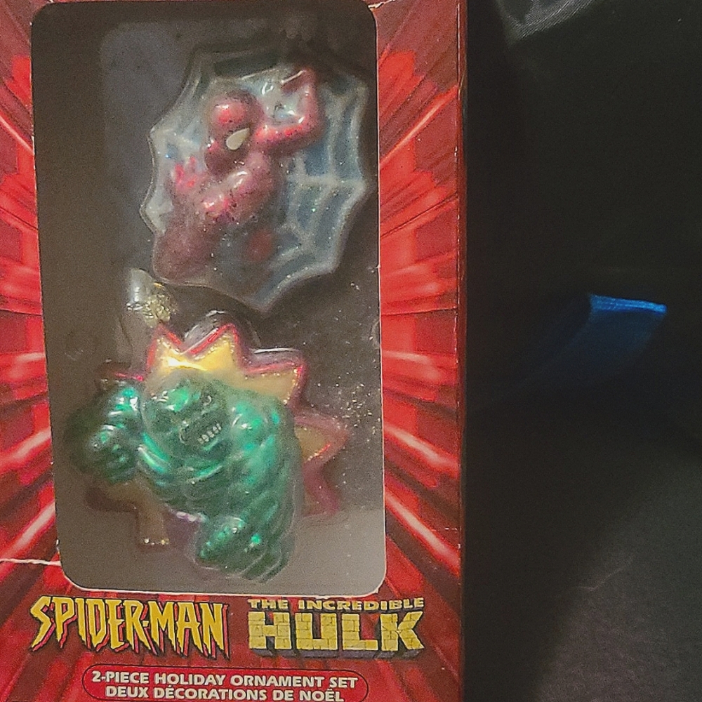 Marvel, Spiderman-Hulk 2 piece holiday ornament